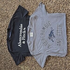 Abercrombie & Fitch Men Medium Short Sleeve Tee: 2 pack Black and Gray